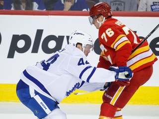 Morgan Rielly a Martin Pospíšil.