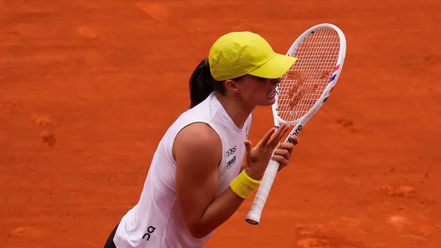Iga Swiateková na turnaji WTA Madrid 2025.