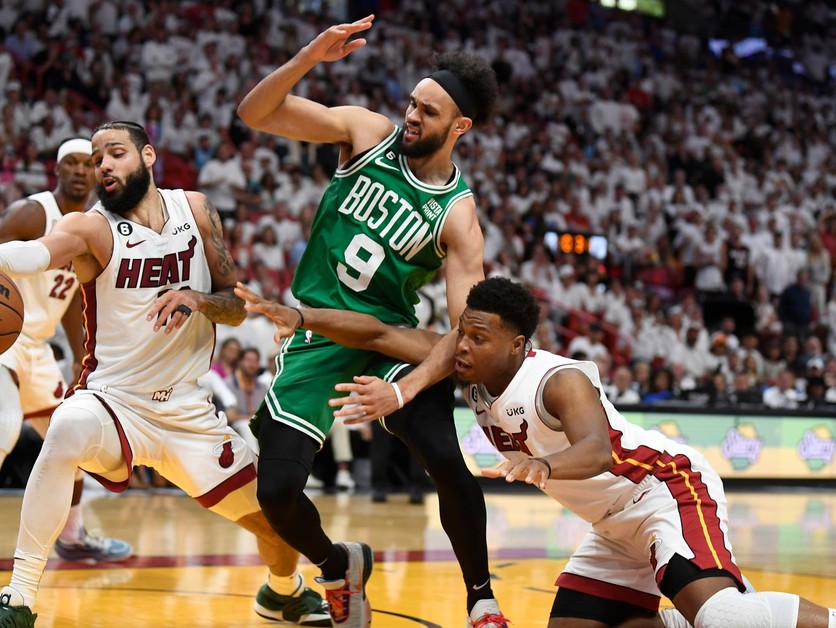 Caleb Martin, Kyle Lowry (Miami Heat) a Derrick White (Boston Celtics).