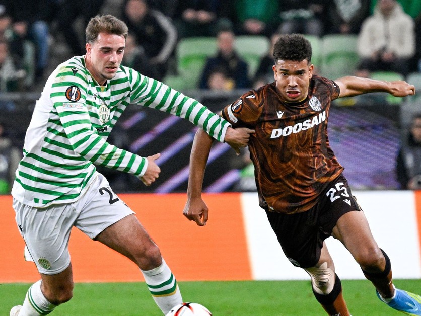 Fotka zo zápasu Ferencváros Budapešť - Viktoria Plzeň.
