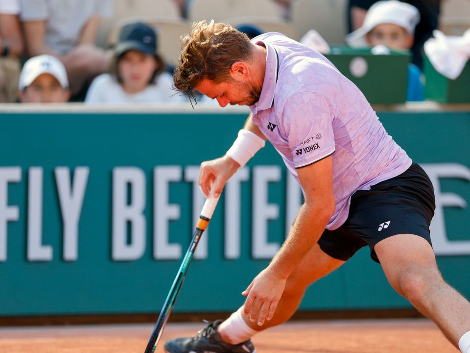 Švajčiar Stan Wawrinka počas zápasu druhého kola Roland Garros 2023.