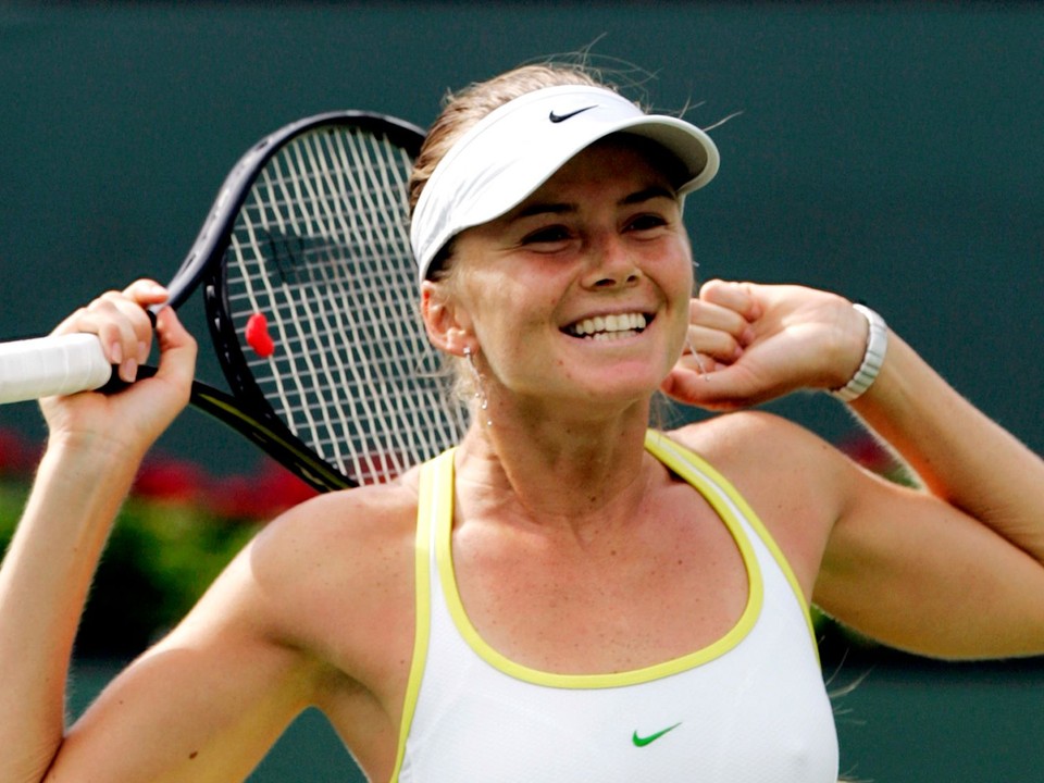 Daniela Hantuchová sa teší po triumfe vo finále turnaja Indian Wells 2007.