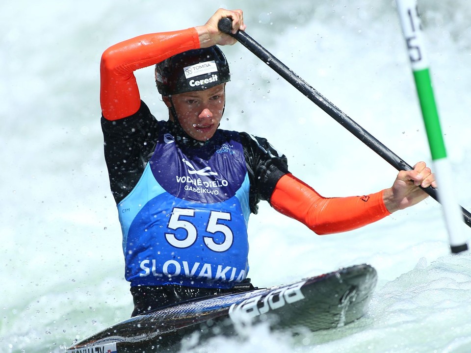 Dominik Egyhazy počas MS juniorov a do 23 rokov vo vodnom slalome 2024.