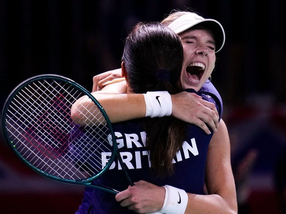 Katie Boulterová po víťazstve nad Leylah Fernandezovou vo štvrťfinále Billie Jean King Cupu v stretnutí Veľká Británia - Kanada.