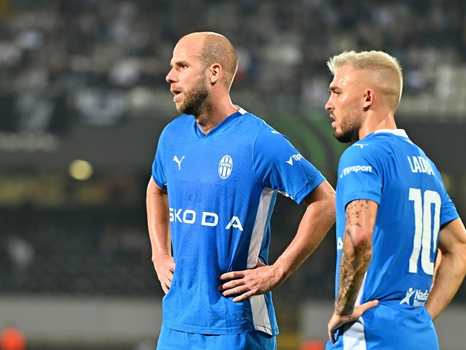 Martin Králik a Tomas Ladra v drese FK Mladá Boleslav.
