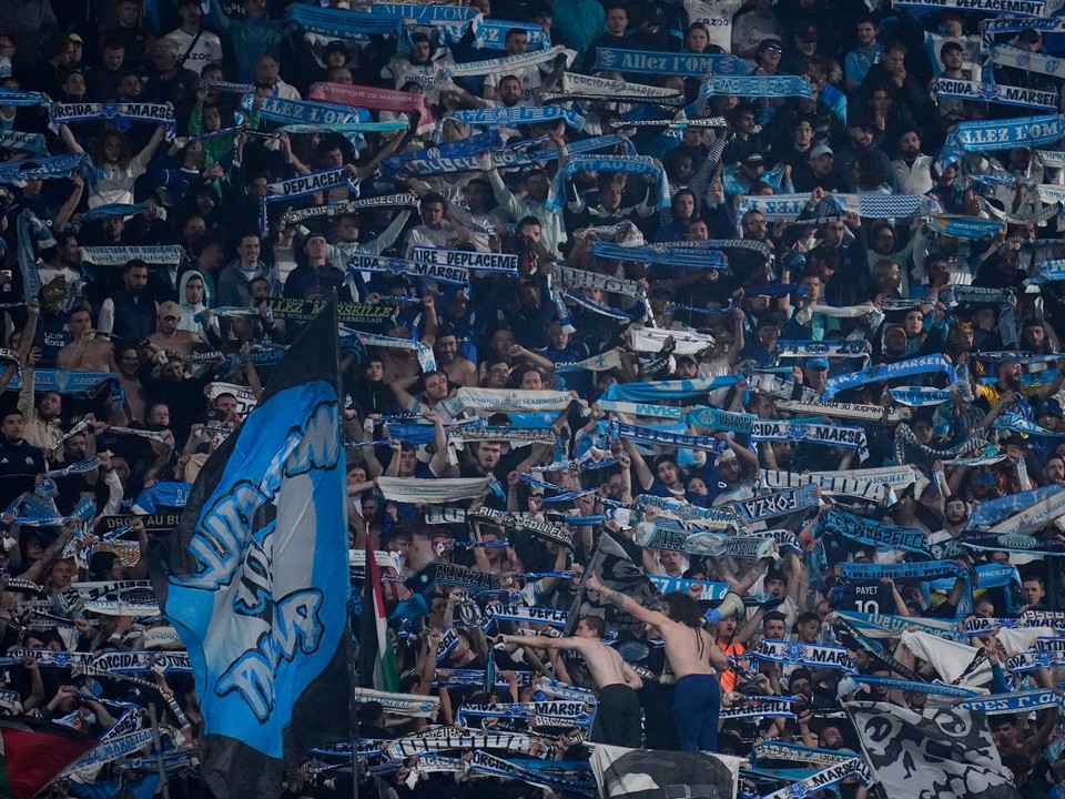 Fanúšikovia Olympique Marseille.