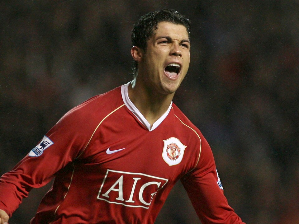 Cristiano Ronaldo v drese Manchester United v roku 2006.