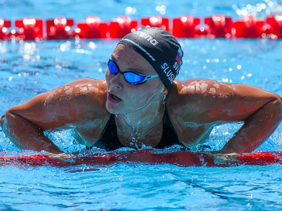 Slovenská plavkyňa Lillian Slušná v rozplavbe 50m voľný štýl na ME v plávaní do 23 rokov.
