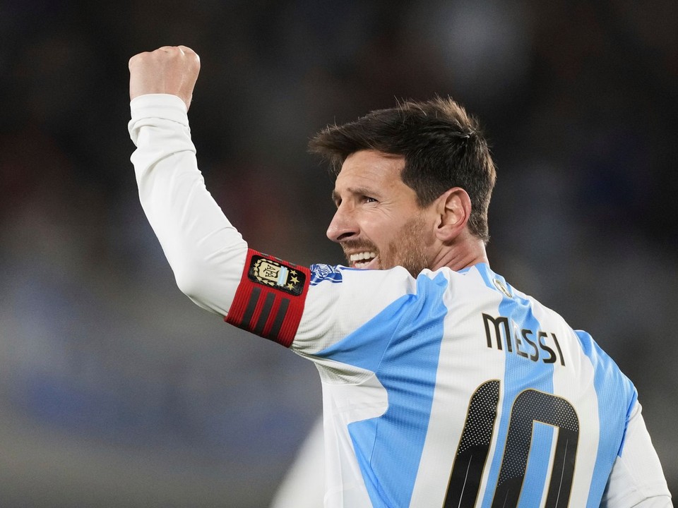 Lionel Mess v drese Argentíny.