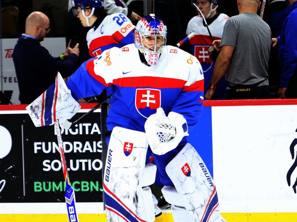 Fotka z rozcvičky pred zápasom Slovensko - USA na MS v hokeji hráčov do 20 rokov 2026.