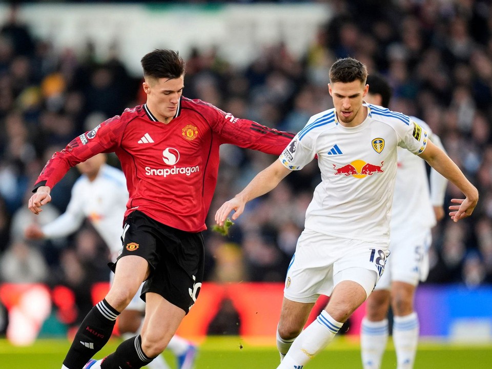 Momentka zo zápasu Leeds United - Manchester United.