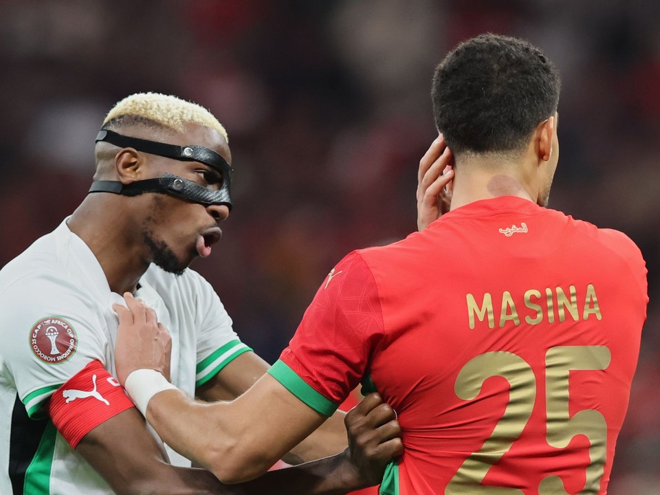 Momentka zo zápasu Maroko - Nigéria.