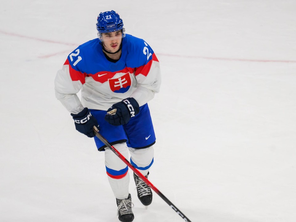 Na snímke Adam Ružička (Slovensko) počas zápasu základnej B-skupiny Taliansko - Slovensko v ľadovom hokeji na zimných olympijských hrách.