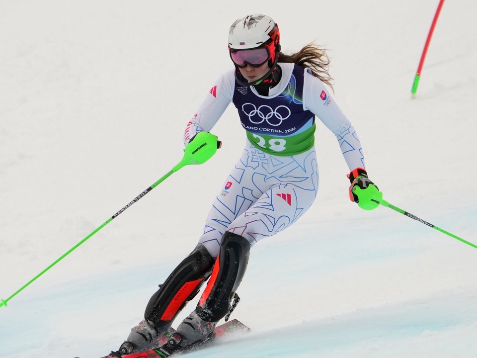 Slovenská lyžiarka Petra Vlhová v slalome tímovej kombinácie žien.