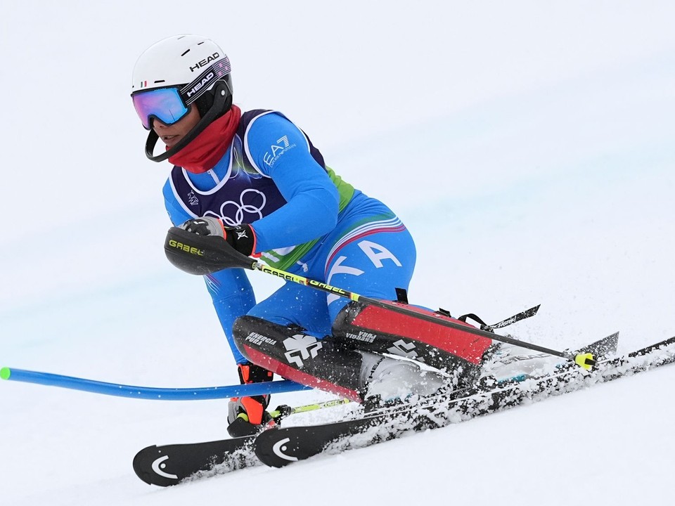 Giada D 'Antoniová počas slalomu.