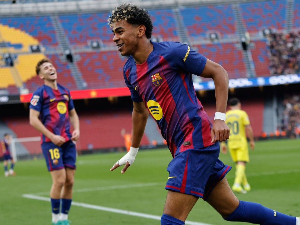 Lamine Yamal oslavuje gól