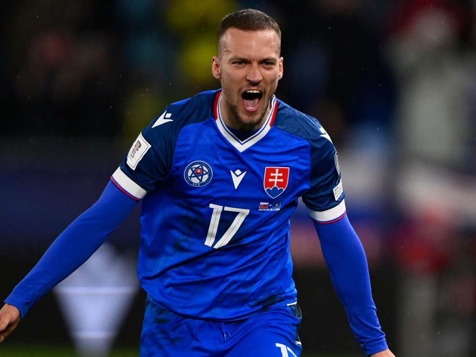 Lukáš Haraslín v zápase Slovensko - Kosovo