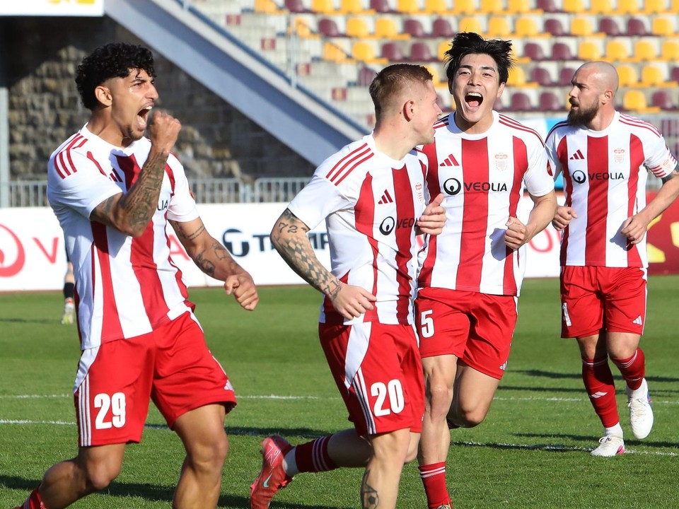 Na snímke gólová radosť Banskej Bystrice.