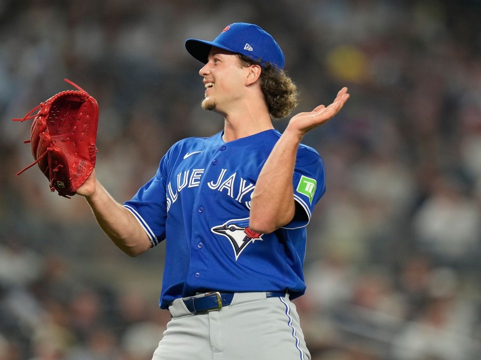 Slovenský bejzbalista Toronta Blue Jays Adam Macko počas zápasu zámorskej MLB New York Yankees - Toronto Blue Jays.