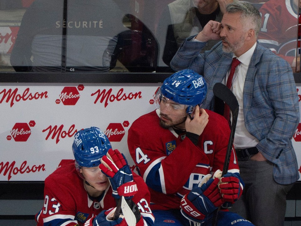 Ivan Demidov, Nick Suzuki a Martin St. Louis.