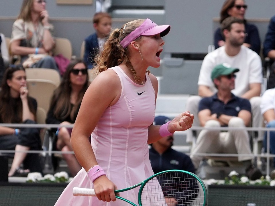 Ruská tenistka Mirra Andrejevová počas finále Roland Garros 2026.