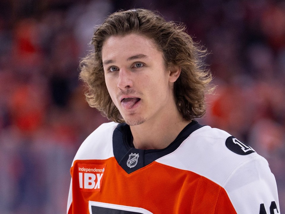 Útočník Philadelphie Trevor Zegras.