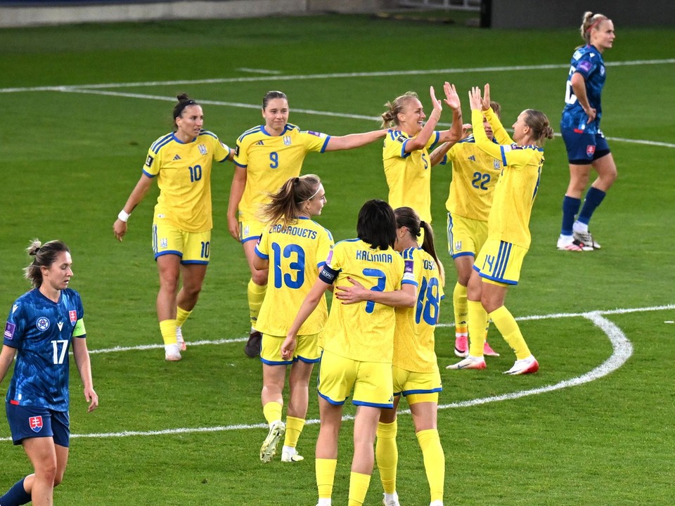 Gólová radosť futbalistiek Ukrajiny.