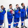 Zľava Kristián Pospíšil, Martin Pospíšil a Marek Hrivík po zápase proti Kanade. 