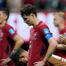 Sklamaní českí futbalisti po remíze 1:1 s Juhoafrickou republikou na MS vo futbale 2026. 