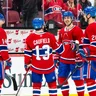 Nick Suzuki, Cole Caufield, Chris Kreider a Juraj Slafkovský. 