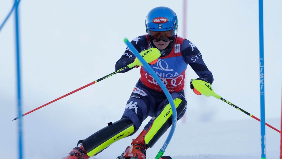 Americká lyžiarka Mikaela Shiffrinová v Špindlerovom Mlyne.