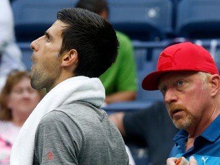 Novak Djokovič a Boris Becker počas tréningu v roku 2016.