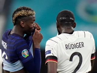 Paul Pogba a Antonio Rüdiger.