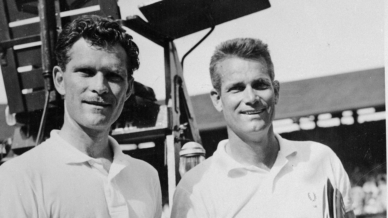 Budge Patty (vľavo) a Gardnar Mulloy.