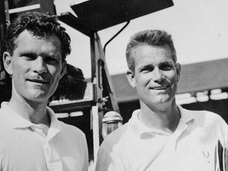 Budge Patty (vľavo) a Gardnar Mulloy.