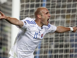 Róbert Vittek v zápase Slovensko - Taliansko na MS 2010 v Južnej Afrike.