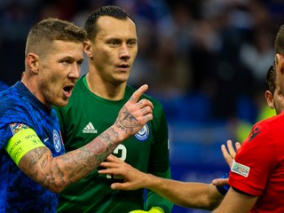 Juraj Kucka v zápase Kazachstan - Slovensko v Lige národov.