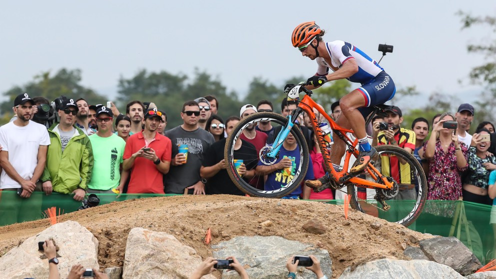 Peter Sagan štartoval na horskom bicykli na olympiáde v Rio de Janeiro 2016.