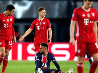 Neymar v zápase Paríž St. Germain - Bayern Mníchov.