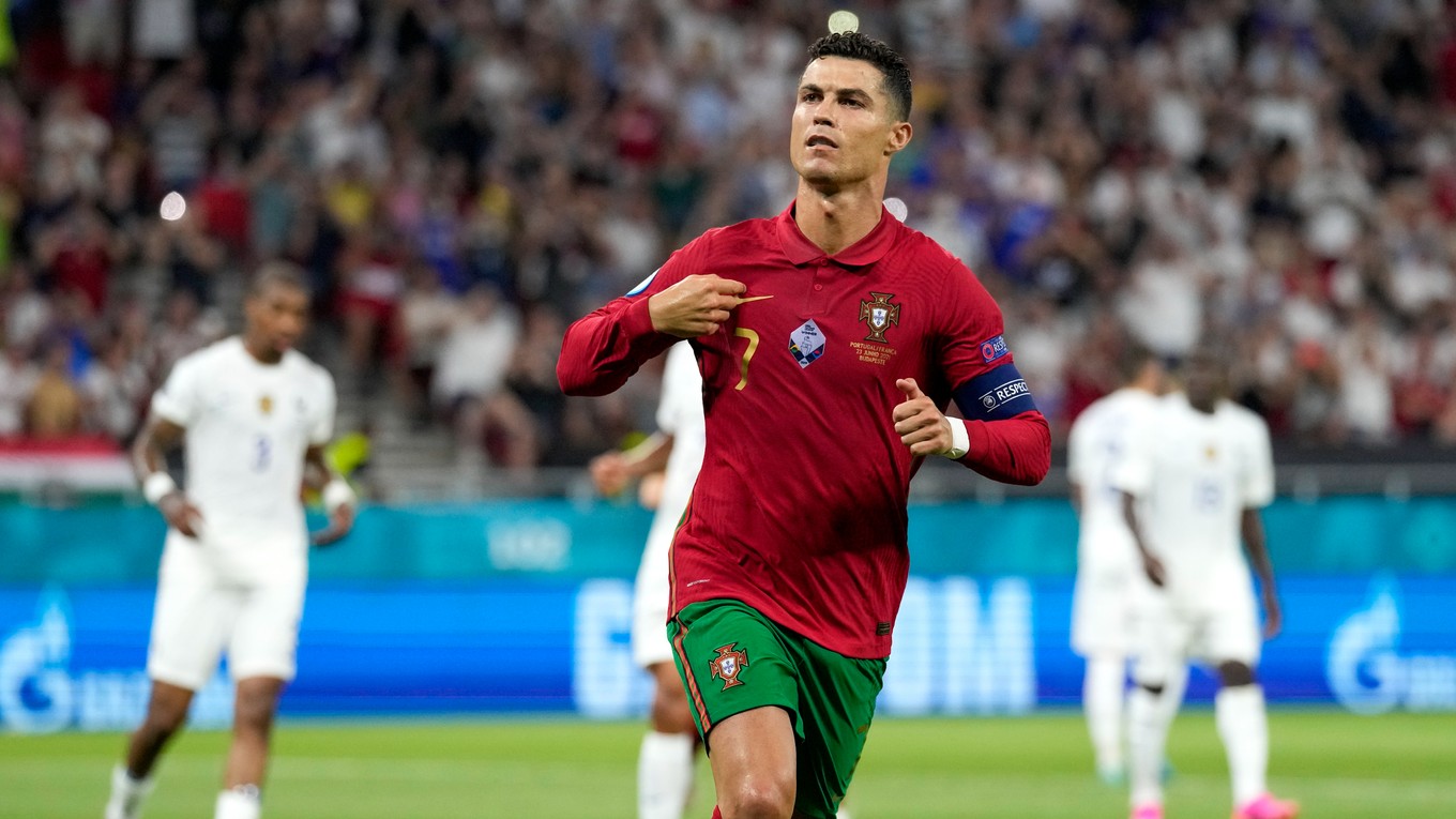 Cristiano Ronaldo skóroval v zápase Portugalsko - Francúzsko na EURO 2020. 