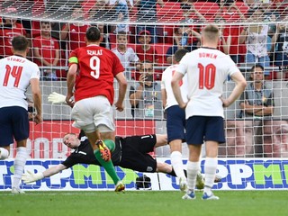 Momentka zo zápasu Maďarsko - Anglicko v Lige národov.