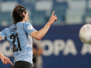 Uruguajský útočník Edinson Cavani. 