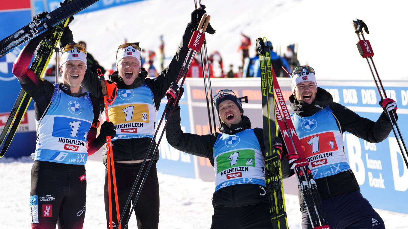 Sturla Holm Laegreid, Tarjei Bö, Johannes Thingnes Bö a Vetle Sjaastad Christiansen.