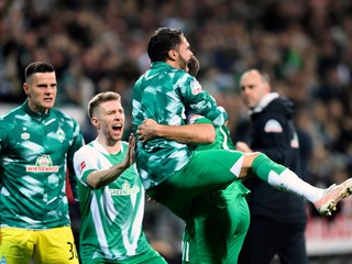 Niclas Füllkrug sa teší po strleenom góle v drese Werderu Brémy.