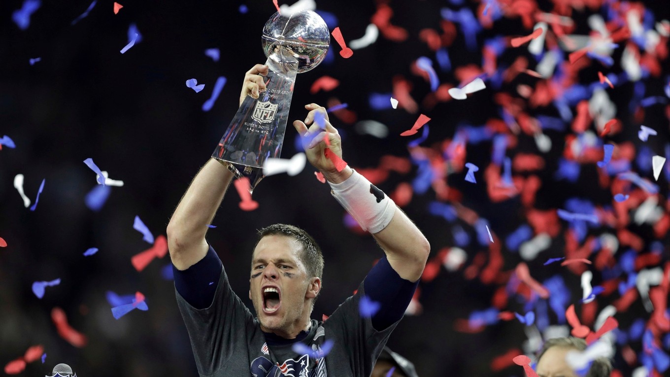 Tom Brady po víťazstve v Super Bowle v roku 2017. 