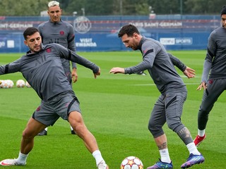 Lionel Messi počas tréningu Paríž St. Germain.
