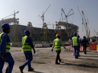 Výstavba Lusail Stadium pred MS vo futbale 2022 v Katare.