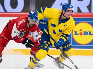 Švédsky kapitán Joakim Nordström v zápase proti Česku.