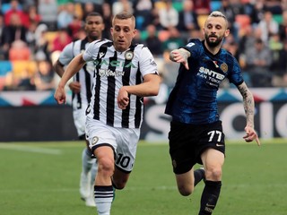 Momentka zo zápasu Serie A Udinese Calcio - Inter Miláno.