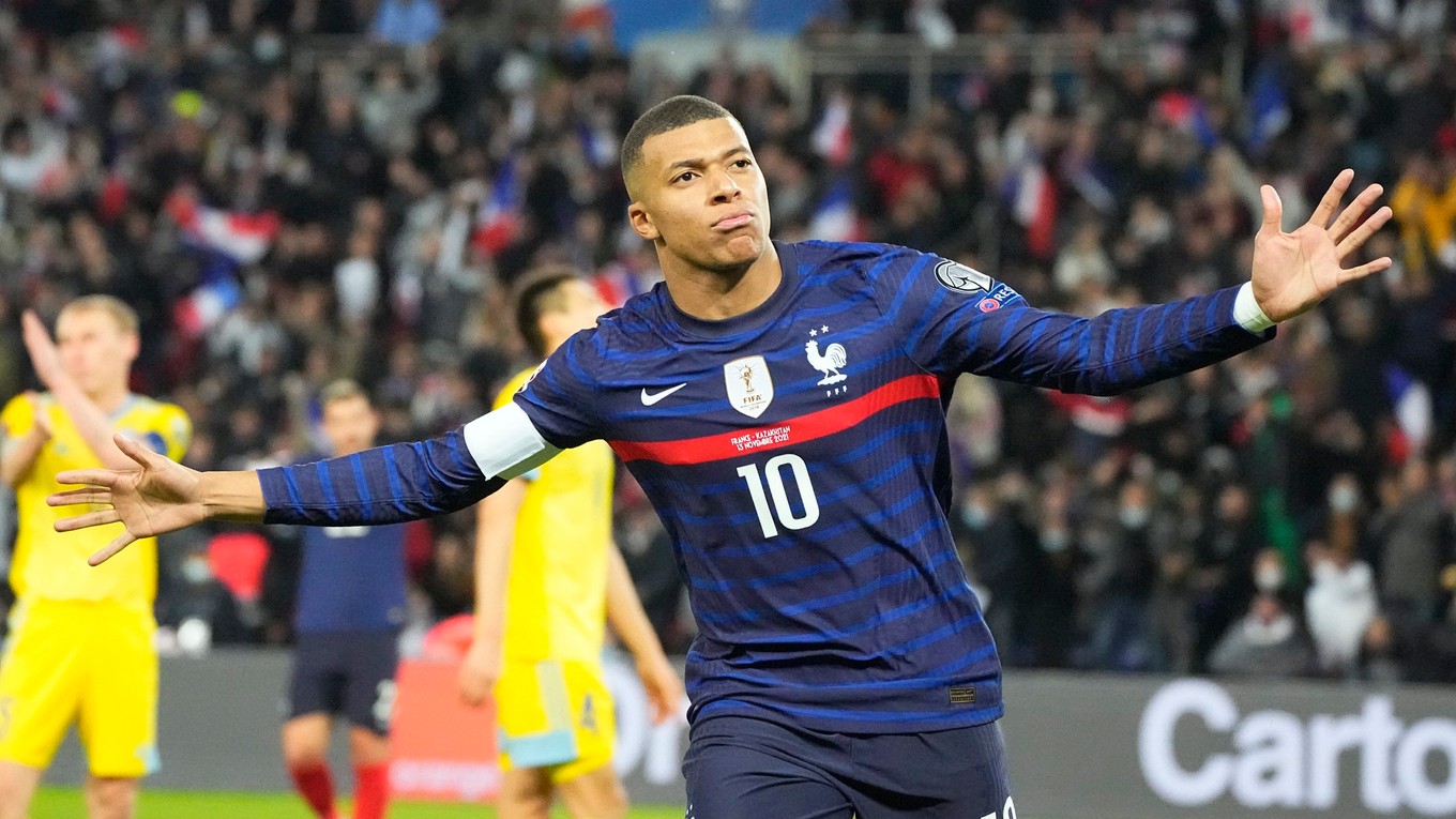 Kylian Mbappé sa teší po strelenom góle.